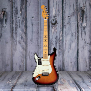 Fender Player Plus Stratocaster Left-Handed Electric Guitar, 3-Color Sunburst, front
