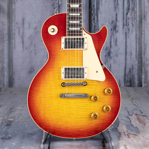 Gibson Custom Shop 1959 Les Paul Standard Reissue Electric Guitar, Washed Cherry Sunburst, front closeup