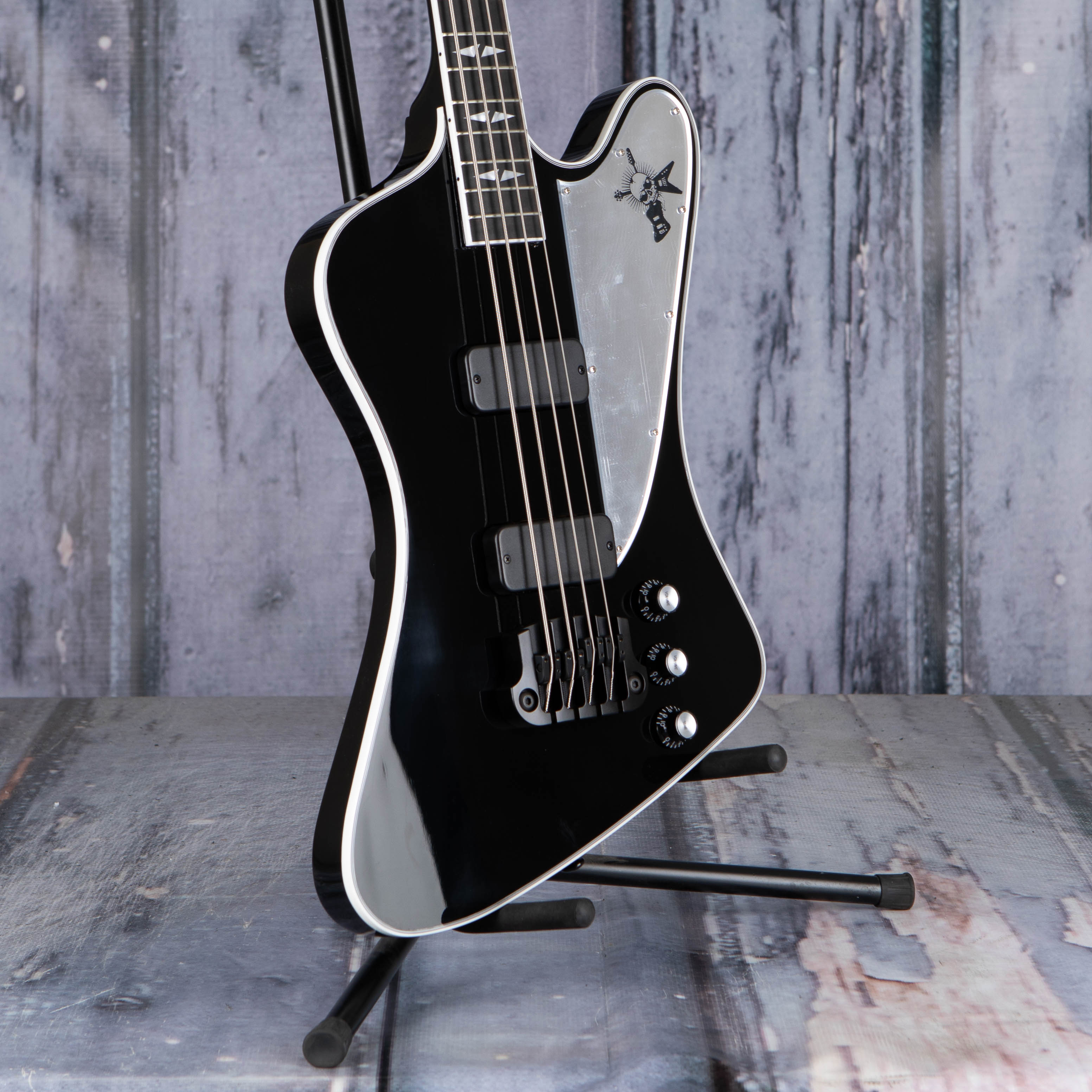 Gibson USA Gene Simmons G2 Thunderbird Electric Bass Guitar, Ebony, angle