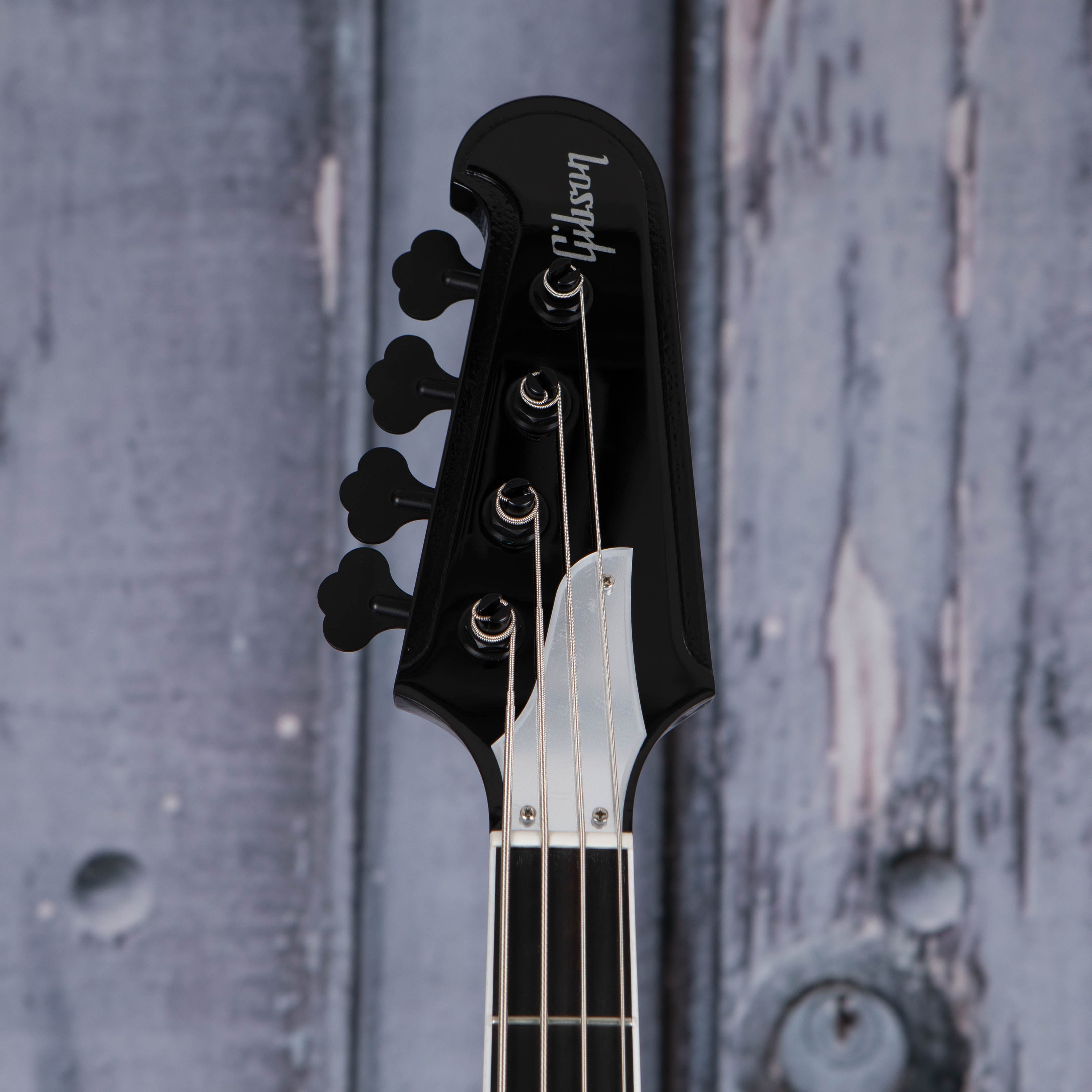 Gibson USA Gene Simmons G2 Thunderbird Electric Bass Guitar, Ebony, front headstock