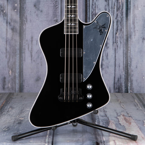 Gibson USA Gene Simmons G2 Thunderbird Electric Bass Guitar, Ebony, front closeup