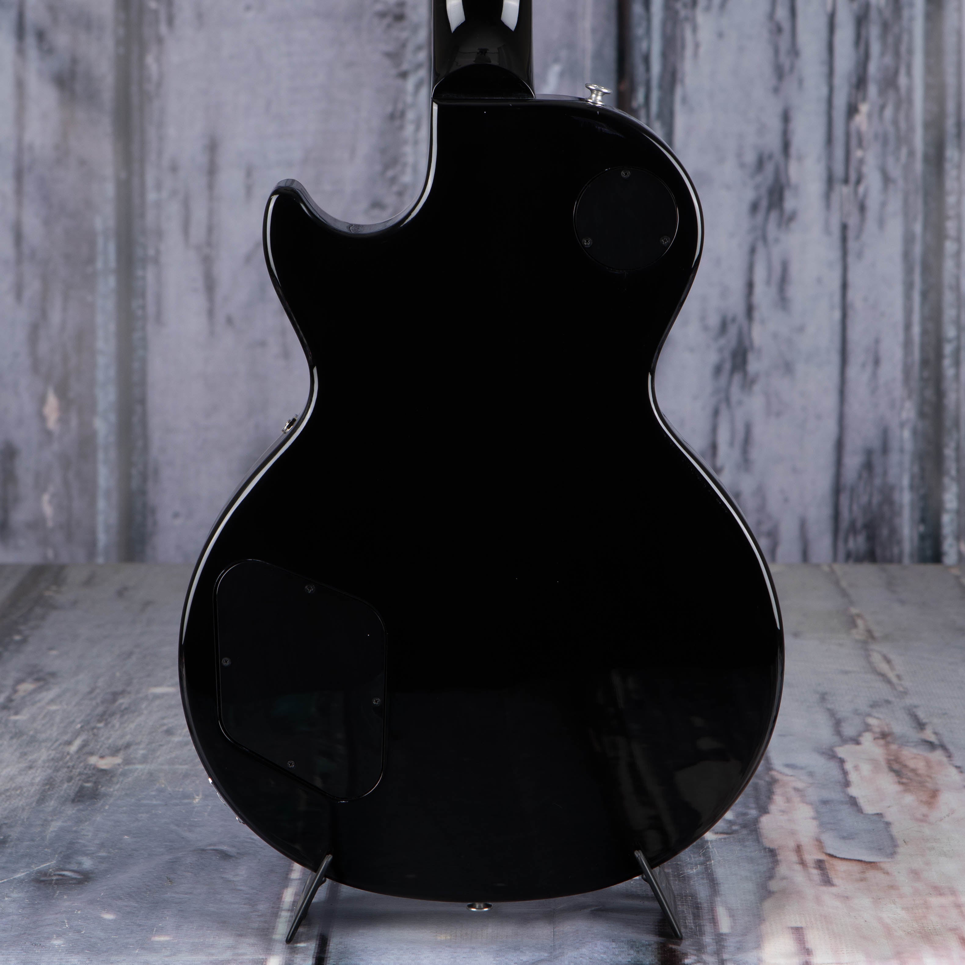 Gibson USA Les Paul Classic Electric Guitar, Ebony, back closeup