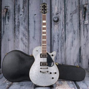 Gretsch G6229 Players Edition Jet BT w/ V-Stoptail Electric Guitar, Silver Sparkle, case