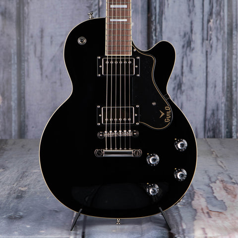 Guild Bluesbird Electric Guitar, Black, front closeup
