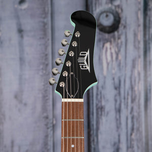 Guild Jetstar ST Electric Guitar, Seafoam Green, front headstock