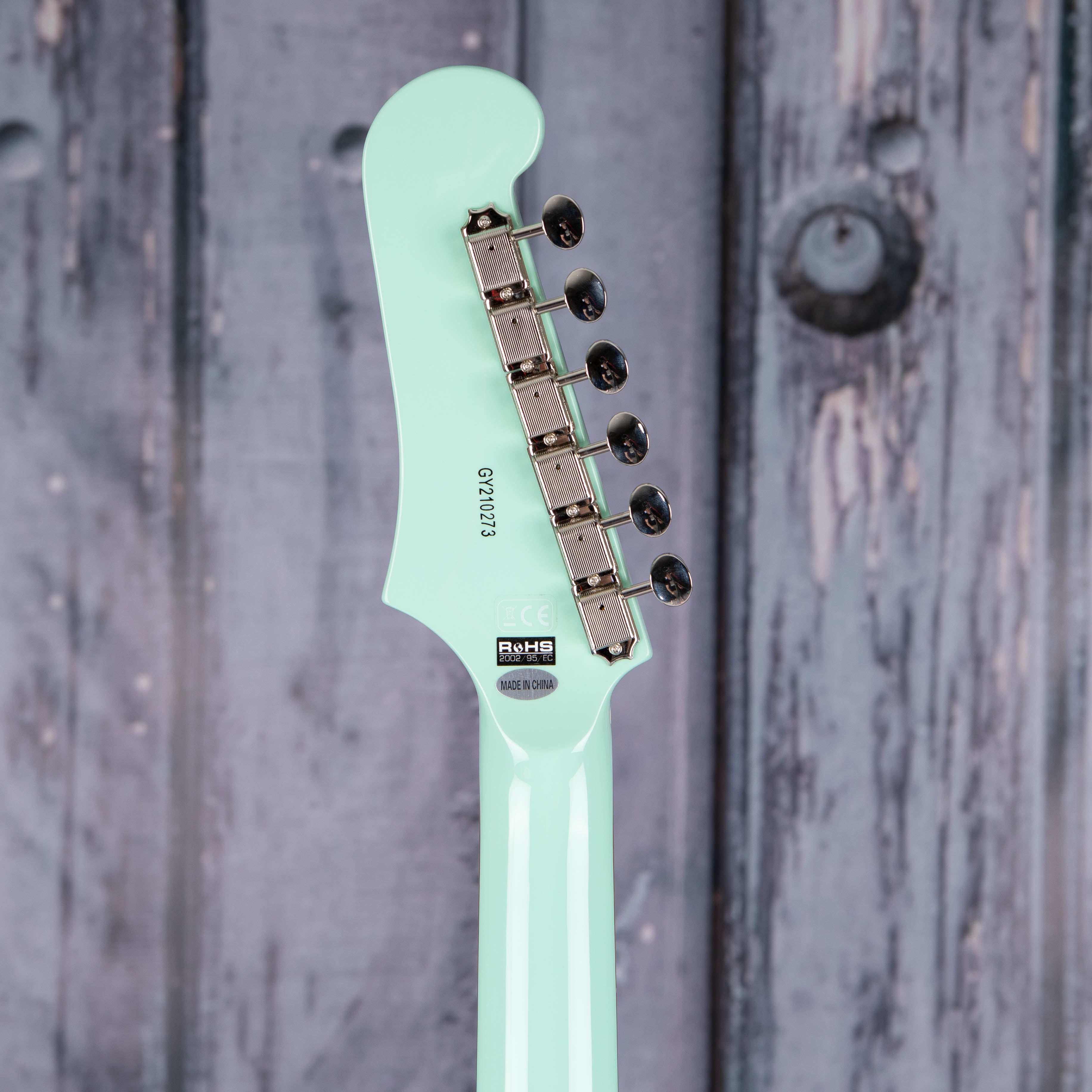 Guild Jetstar ST Electric Guitar, Seafoam Green, back headstock