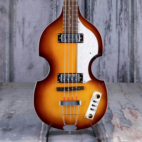 Höfner Ignition PRO Violin Bass Guitar, Sunburst, front closeup