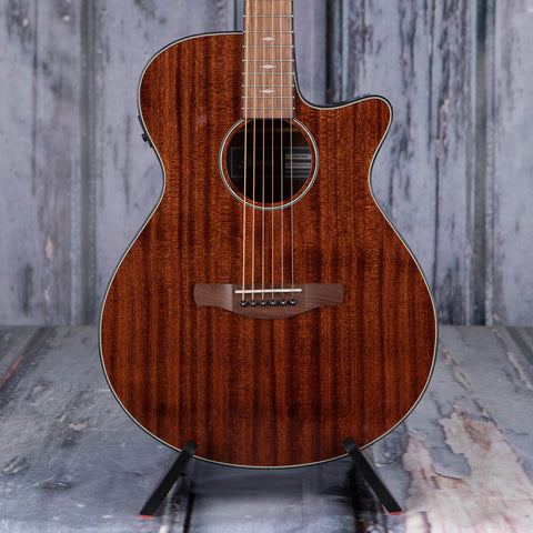 Ibanez AEG62 Acoustic/Electric Guitar, Natural Mahogany High Gloss, front closeup