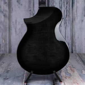 Ibanez AEWC400 Acoustic/Electric Guitar, Transparent Black Sunburst High Gloss, back closeup