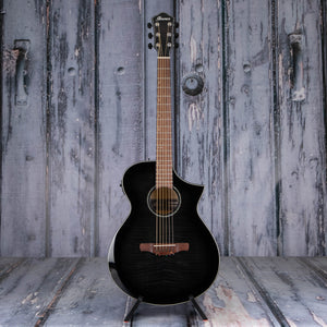 Ibanez AEWC400 Acoustic/Electric Guitar, Transparent Black Sunburst High Gloss, front