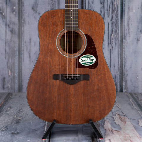 Ibanez AW54 Acoustic Guitar, Open Pore Natural, front closeup