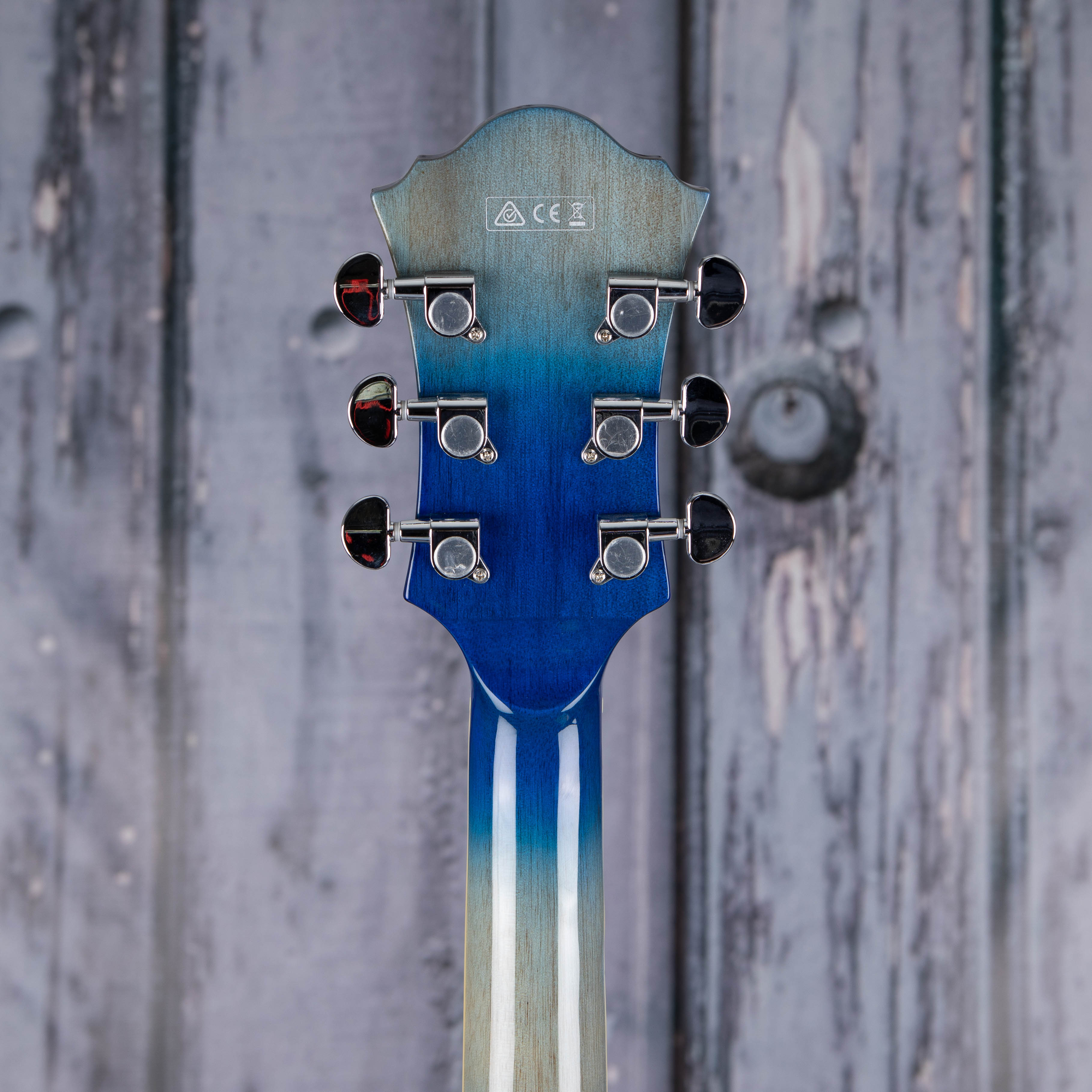 Ibanez Artcore AF75 Hollowbody Guitar, Jet Blue Burst, back headstock
