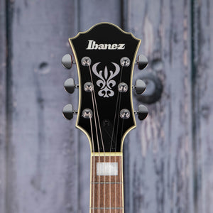 Ibanez Artcore AF75 Hollowbody Guitar, Transparent Red Sunburst, front headstock