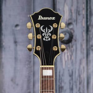 Ibanez Artcore AF75G-02 Hollowbody Guitar, Black Flat, front headstock
