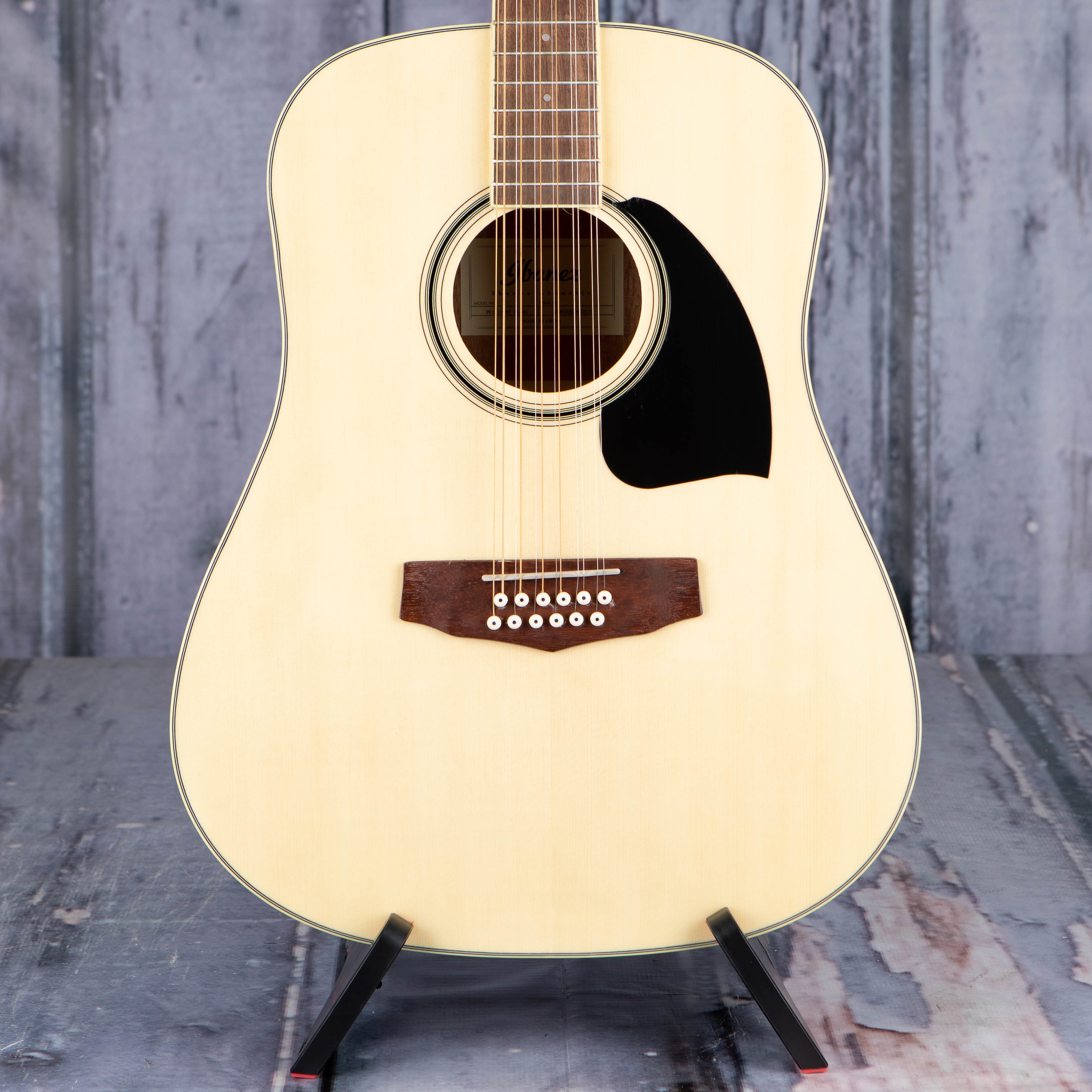 Ibanez PF1512-NT Dreadnought 12-String Acoustic Guitar, Natural, front closeup