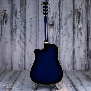 Ibanez PF15ECE Acoustic/Electric Guitar, Transparent Blue Sunburst, back