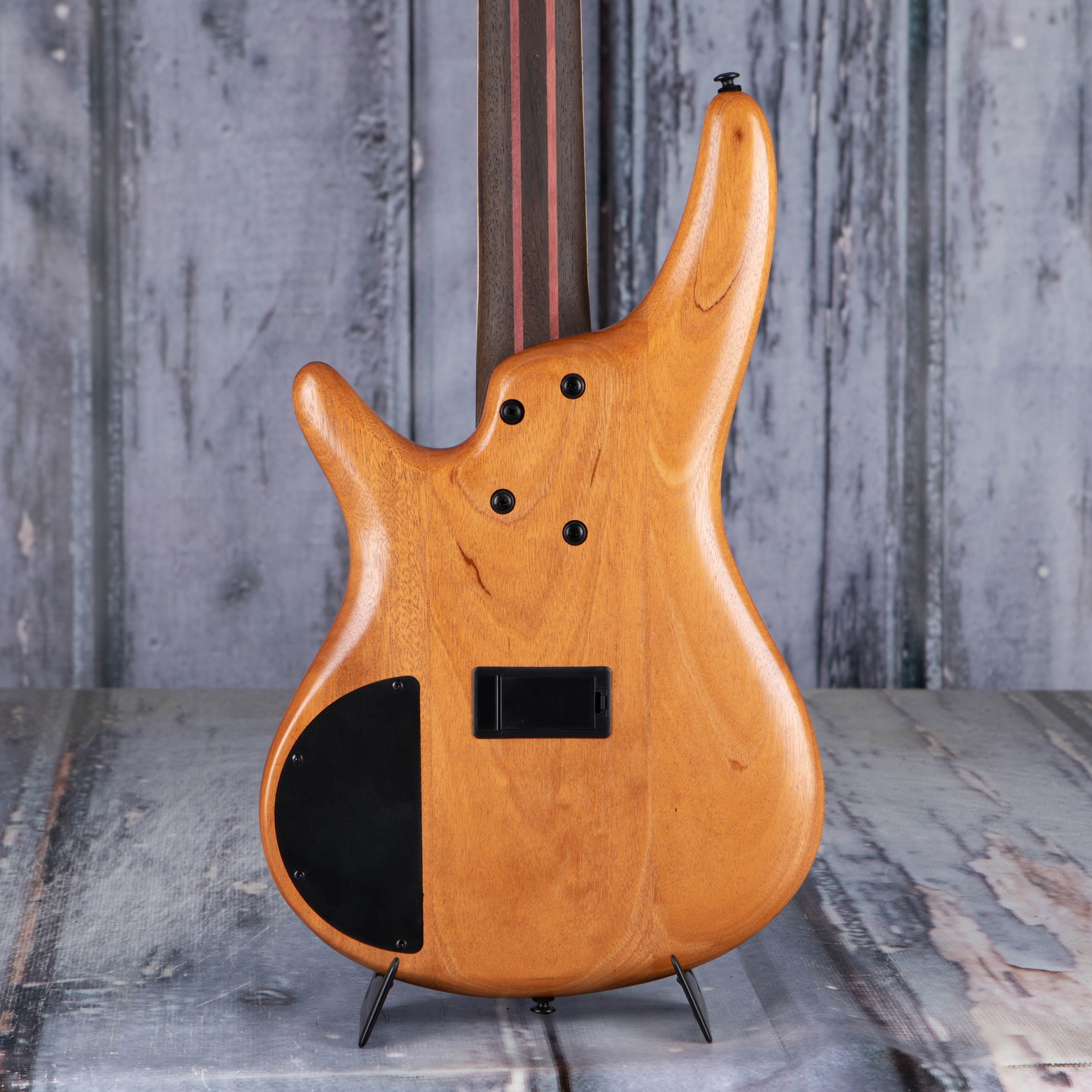 Ibanez Premium SR5FMDX2 5-String Electric Bass Guitar, Natural Low Gloss, back closeup