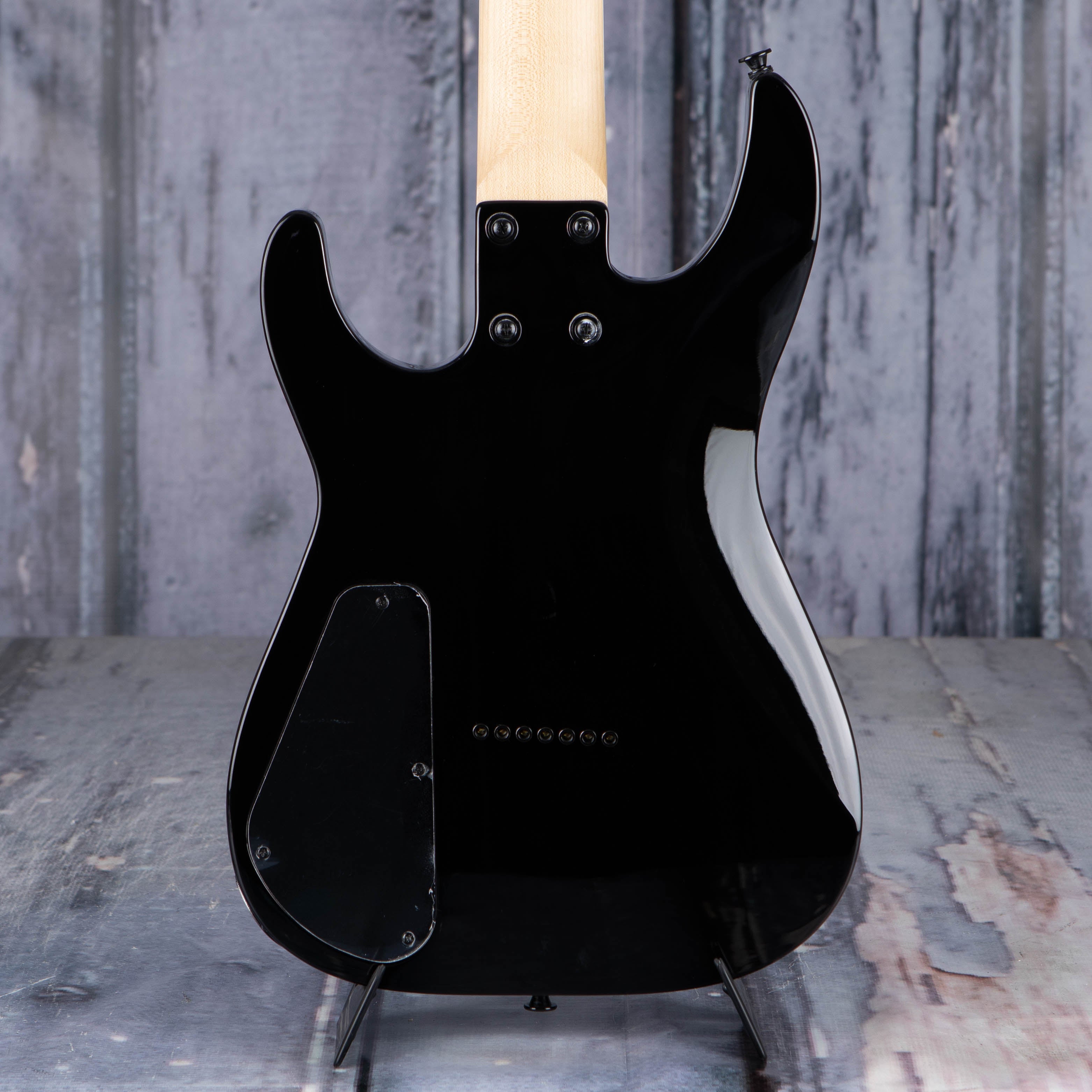 Jackson JS Series Dinky Arch Top JS22Q-7 DKA HT 7-String Electric Guitar, Transparent Black Burst, back closeup