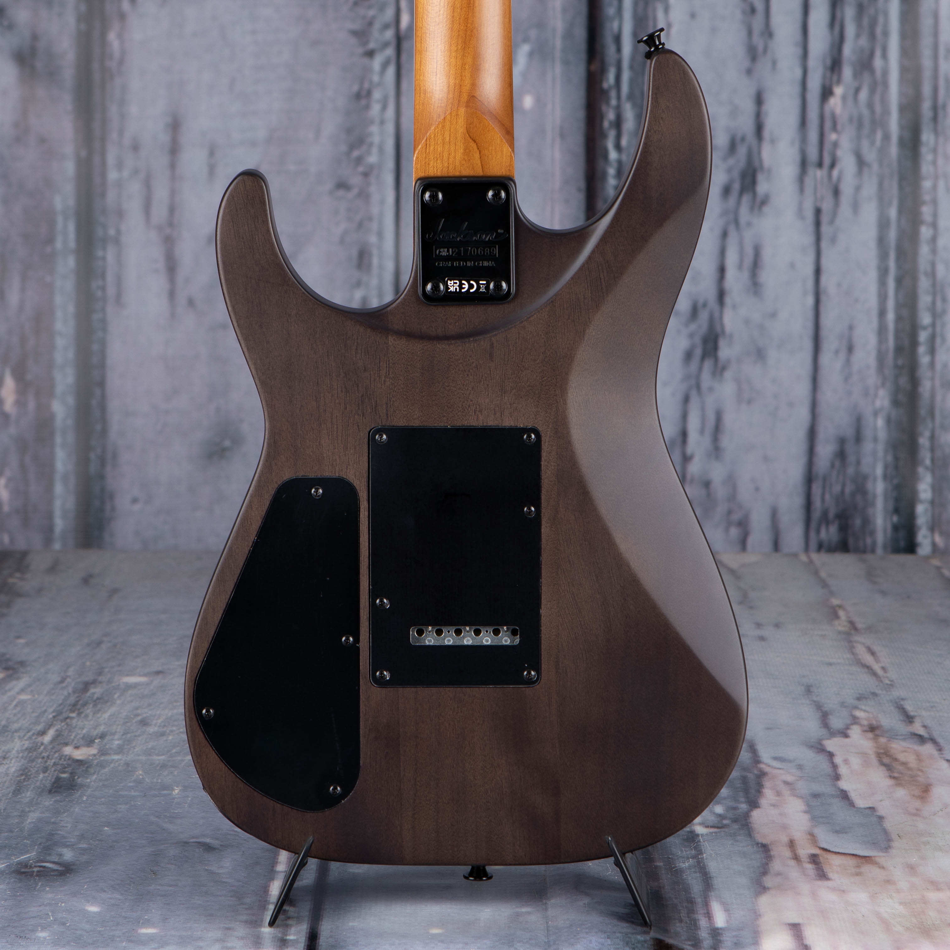 Jackson JS Series Dinky Arch Top JS24 DKAM Electric Guitar, Black Stain, back closeup