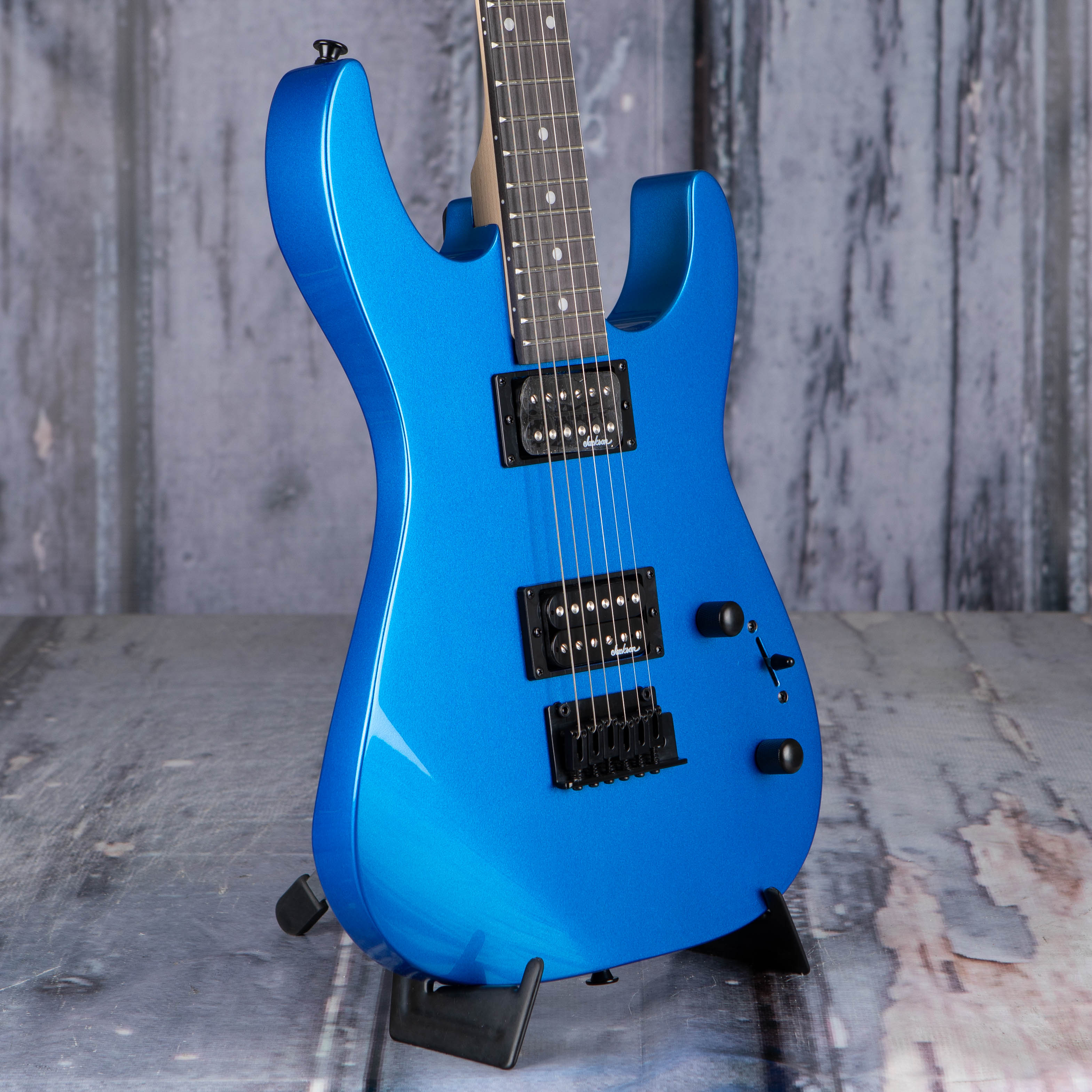 Jackson JS Series Dinky JS11 Electric Guitar, Metallic Blue, angle