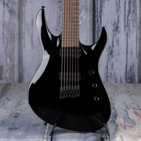  Jackson Pro Series Signature Chris Broderick Soloist HT7 7-String Electric Guitar, Gloss Black, front closeup
