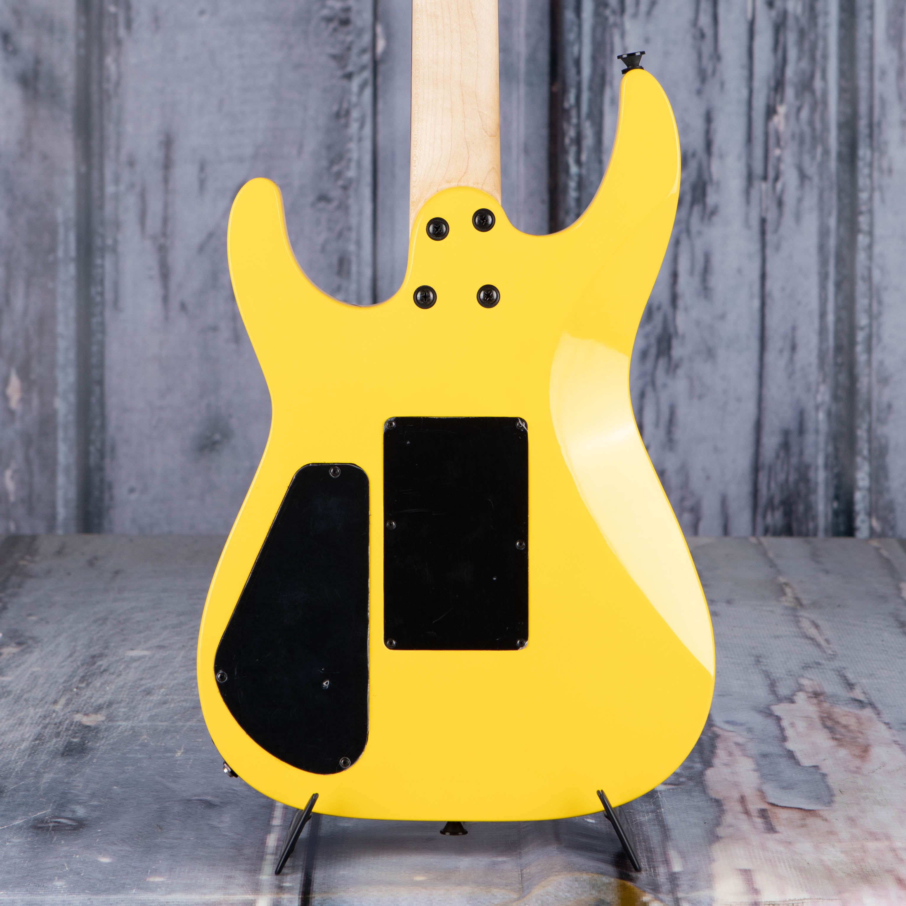 Jackson X Series Dinky DK3XR HSS Electric Guitar, Caution Yellow, back closeup