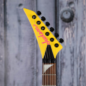 Jackson X Series Dinky DK3XR HSS Electric Guitar, Caution Yellow, front headstock