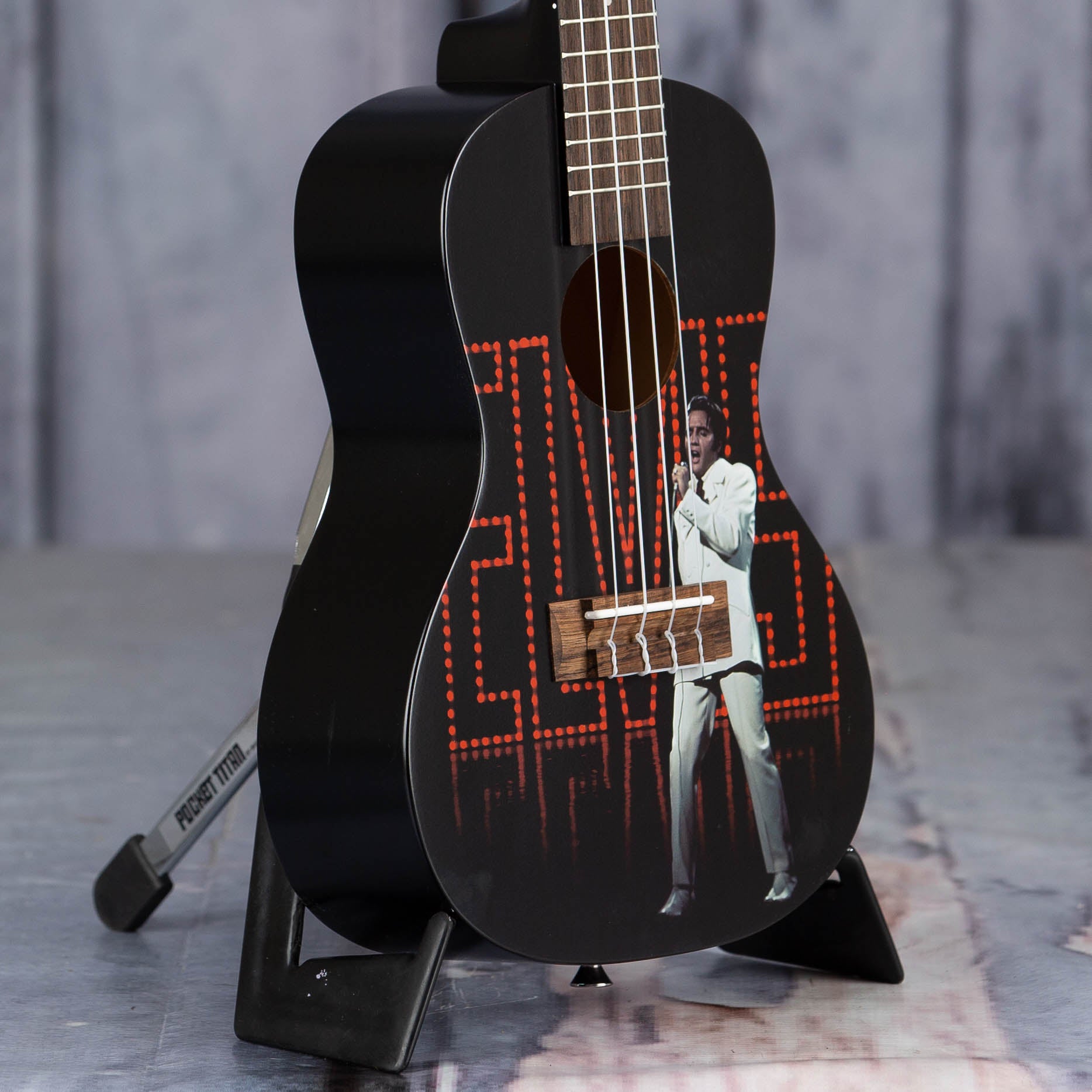Kala KALA-LTP-C-ELV Learn To Play Elvis Concert Ukulele, Viva Las Vegas, angle