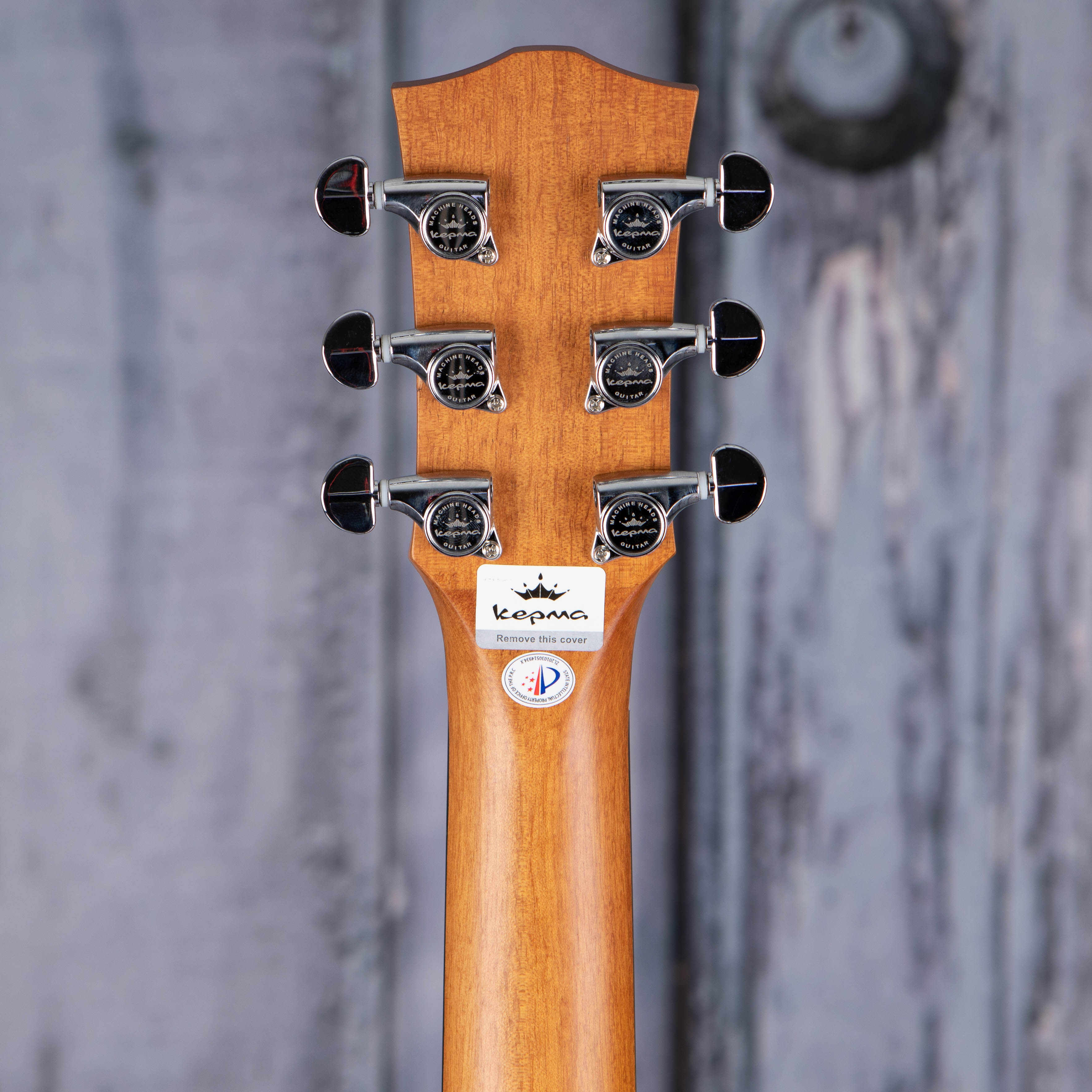 Kepma K3 Series M3-130 Mini 36" Model Acoustic Guitar, Sunburst, back headstock