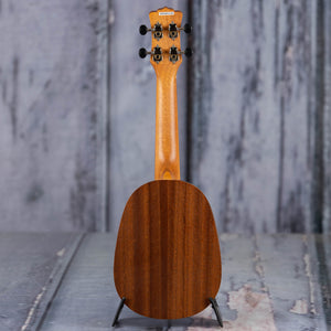 Luna Vintage Mahogany Pineapple Ukulele, Red Satin, back