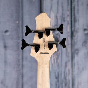 MTD Lynn Keller Signature 432-24 Electric Bass Guitar, Lake Placid Blue, back headstock