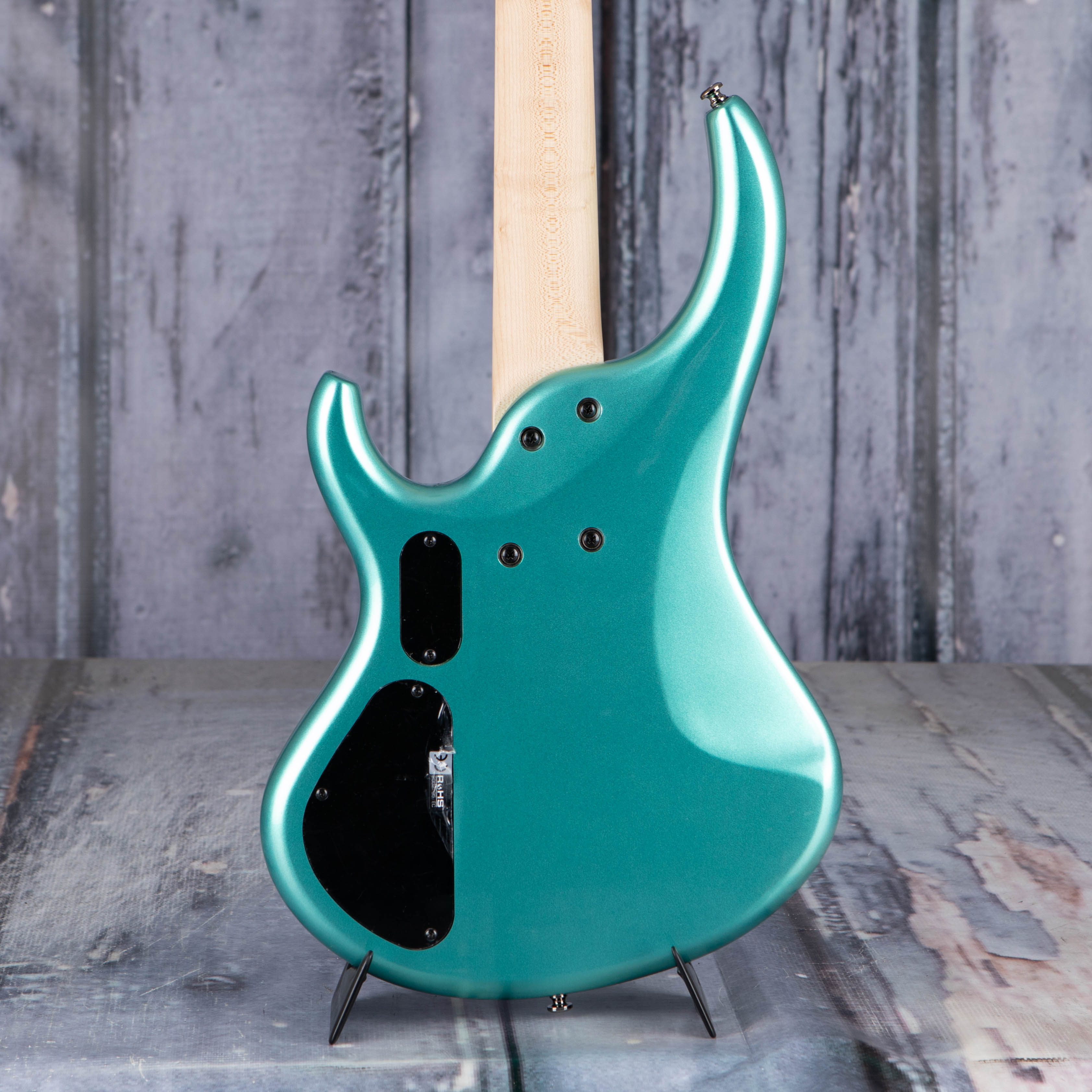 MTD Lynn Keller Signature 432-24 Electric Bass Guitar, Metallic Sea Foam Green, back closeup