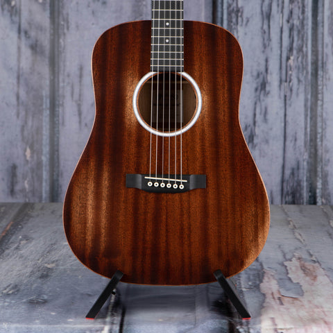 Martin DJR-10E StreetMaster Acoustic/Electric Guitar, Natural, front closeup