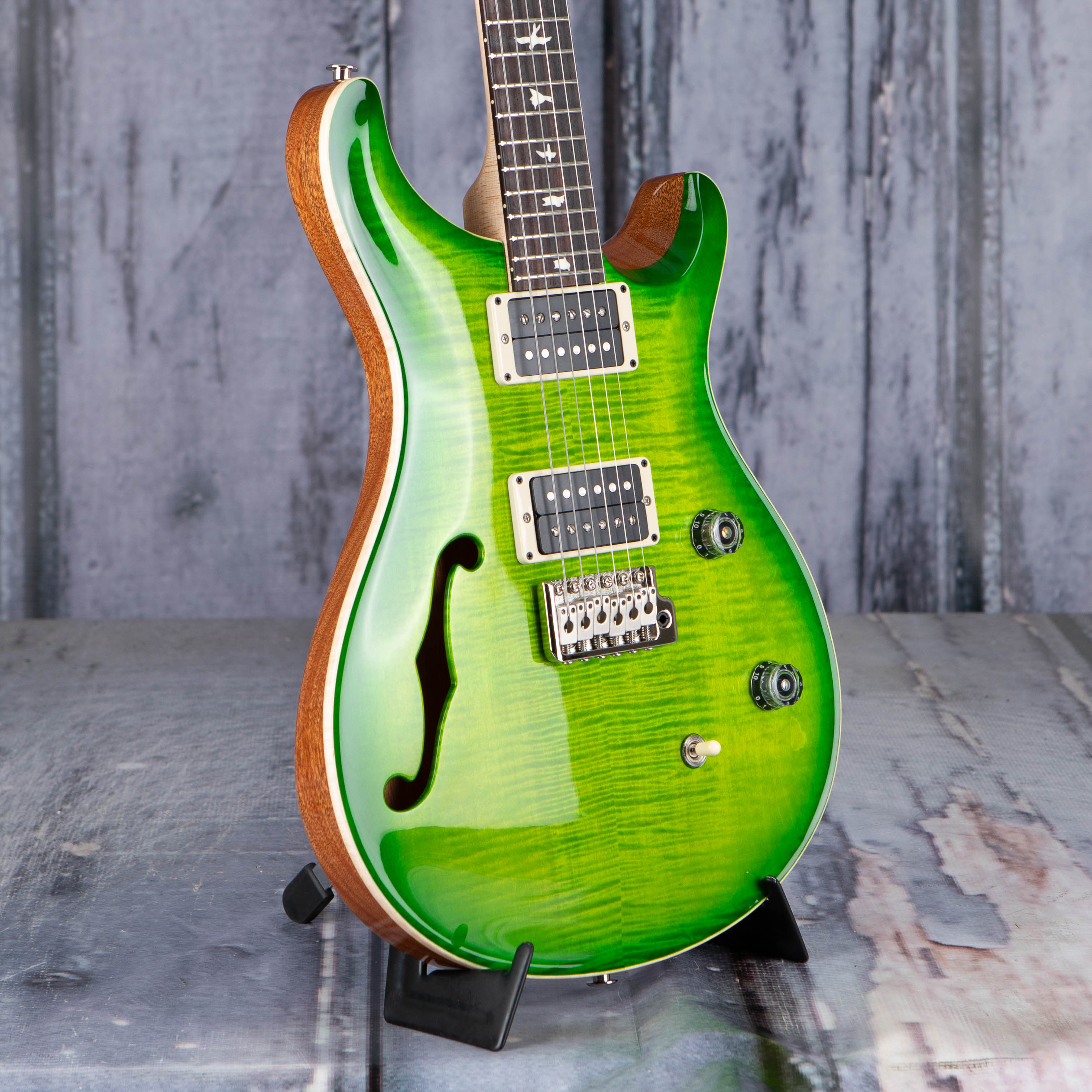 Paul Reed Smith CE24 Semi-Hollowbody Guitar, Eriza Verde, angle