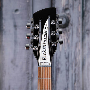 Rickenbacker 330/12JG Thinline Semi-Hollowbody Guitar, Jetglo, front headstock