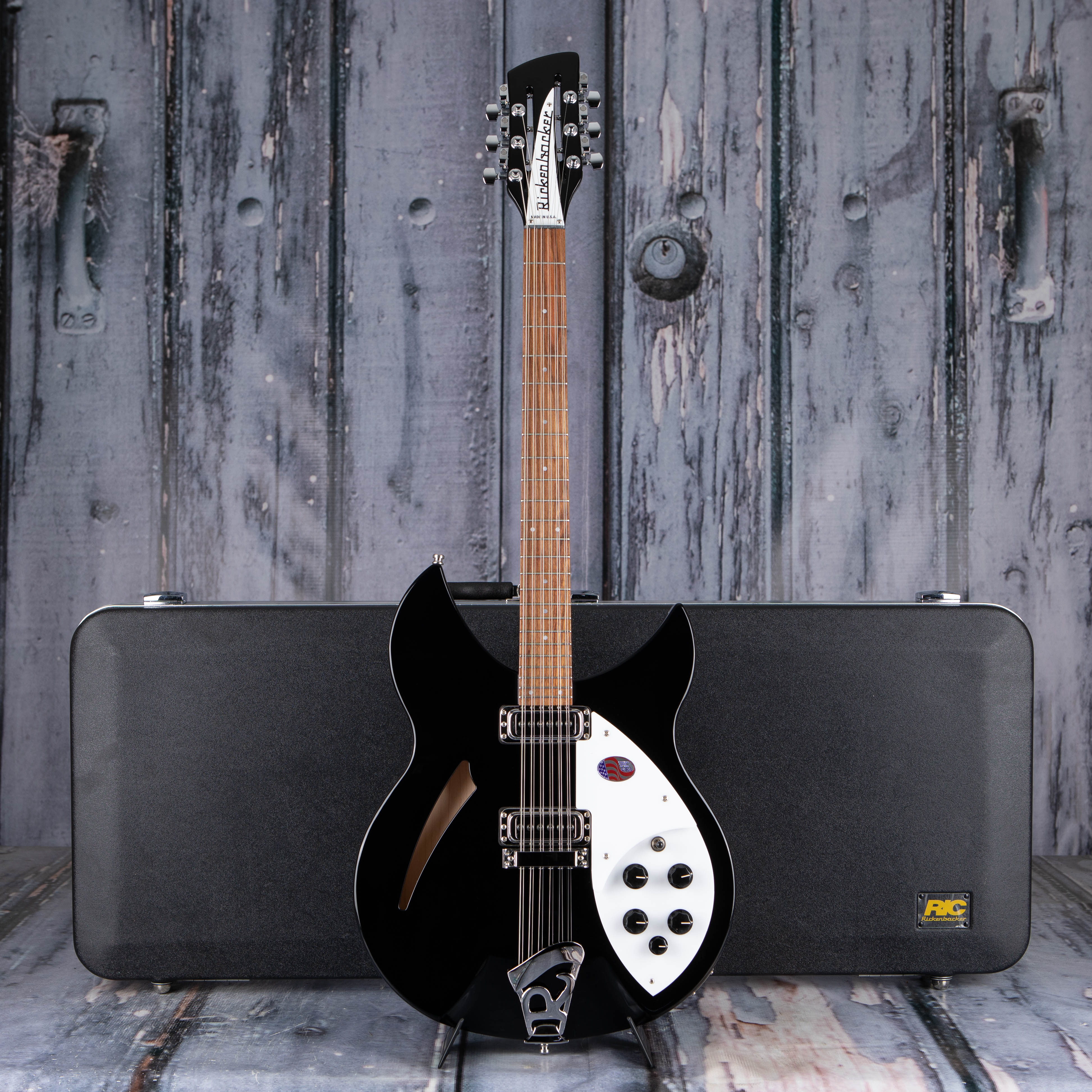 Rickenbacker 330/12JG Thinline Semi-Hollowbody Guitar, Jetglo, case
