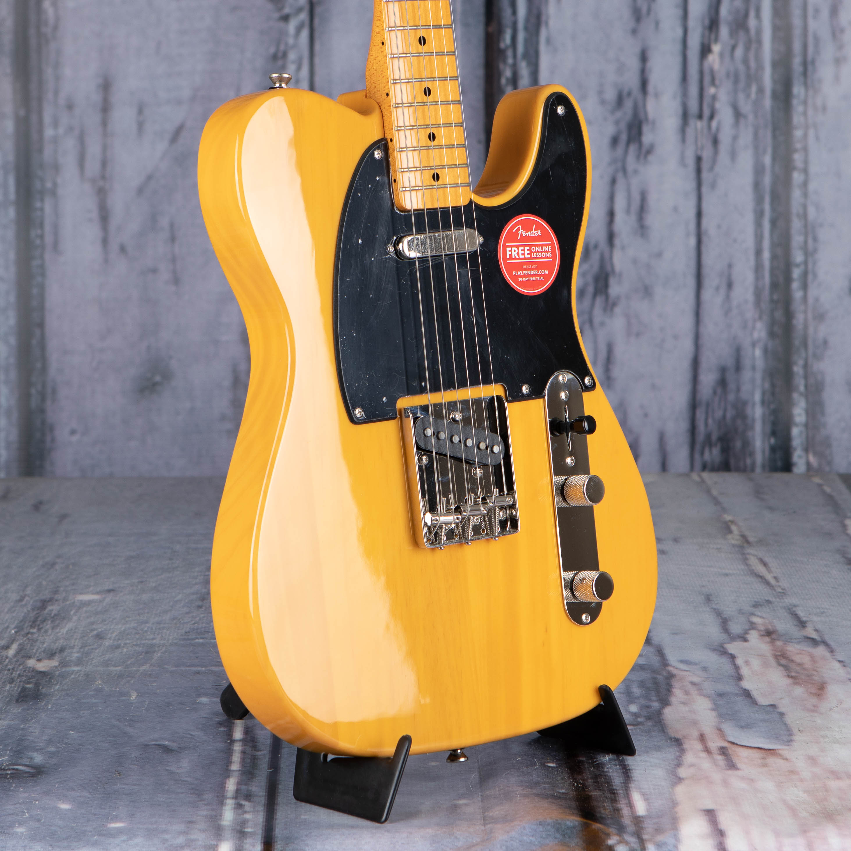 Squier Classic Vibe '50s Telecaster Electric Guitar, Butterscotch Blonde, angle