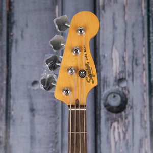 Squier Classic Vibe '60s Jazz Bass Guitar, 3-Color Sunburst, front headstock
