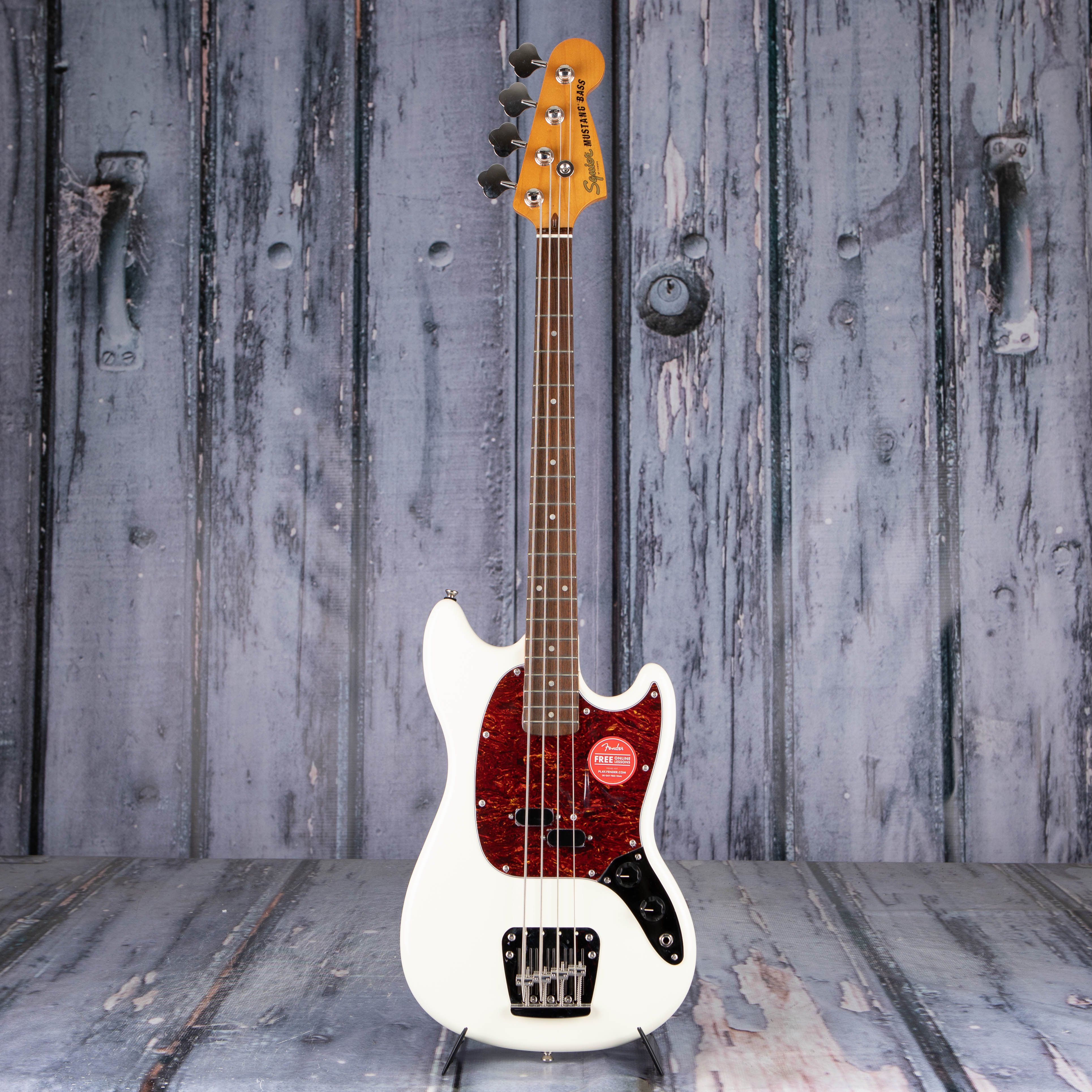 Squier Classic Vibe '60s Mustang Bass Guitar, Olympic White, front