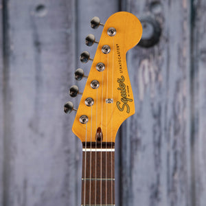 Squier Classic Vibe '60s Stratocaster Electric Guitar, Lake Placid Blue, front headstock