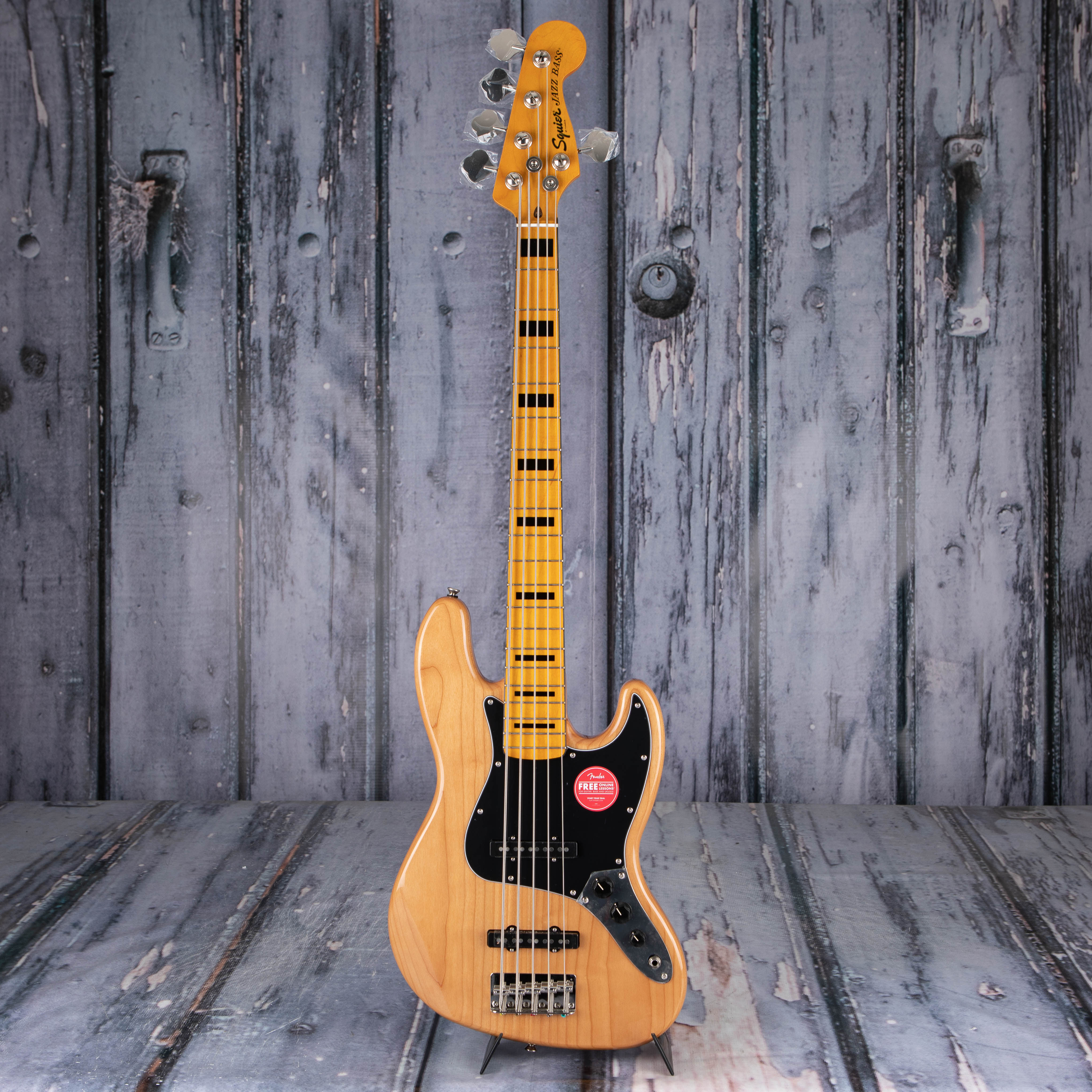 Squier Classic Vibe '70s Jazz Bass V 5-String Guitar, Natural, front