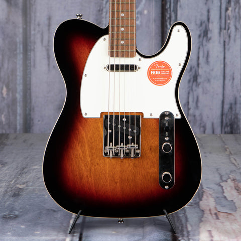 Squier Classic Vibe Baritone Custom Telecaster Electric Guitar, 3-Color Sunburst, front closeup