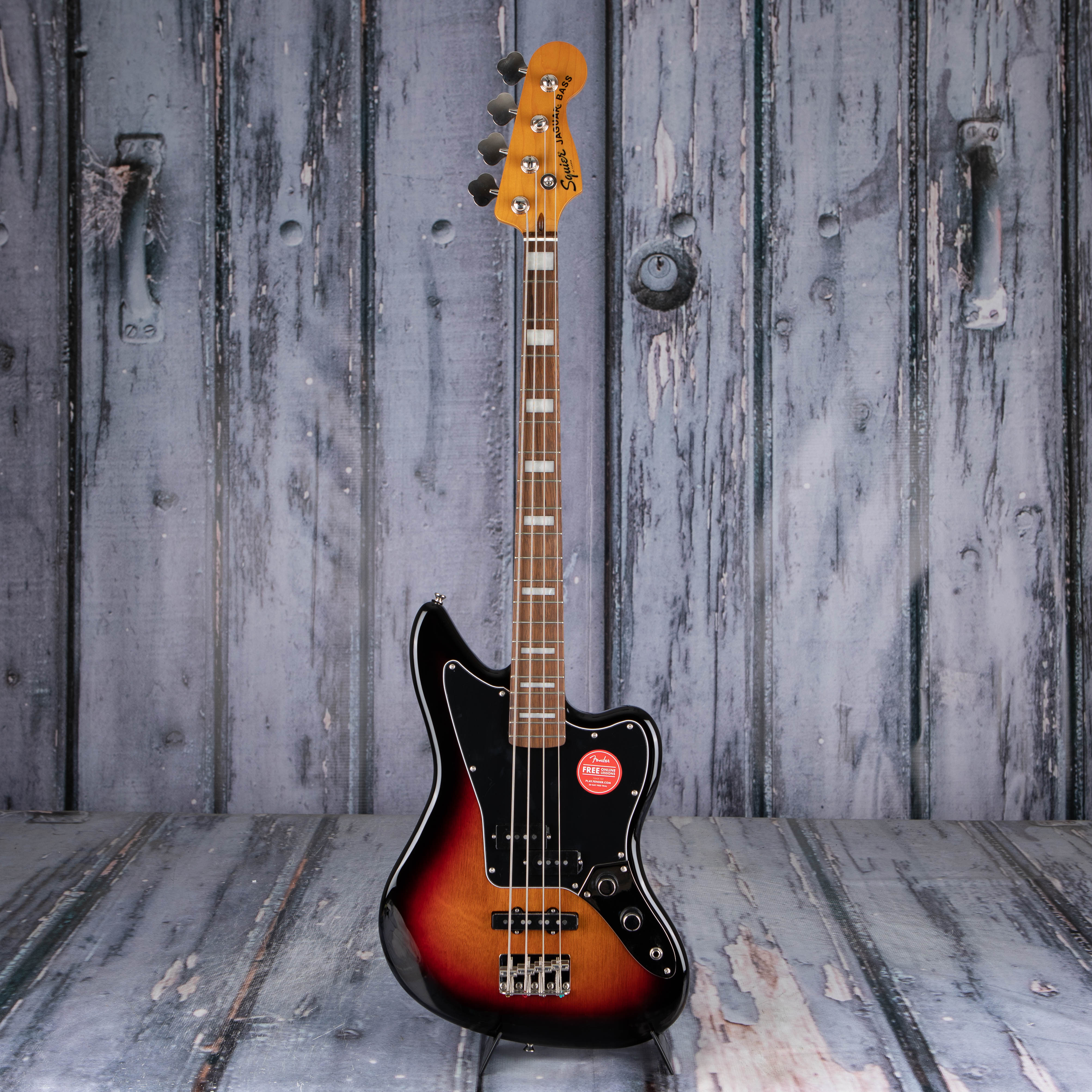 Squier Classic Vibe Jaguar Electric Bass Guitar, 3-Color Sunburst, front