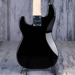 Squier Mini Precision Bass Guitar, Black, back closeup