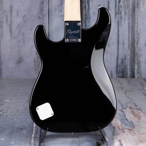 Squier Mini Stratocaster Electric Guitar, Black, back closeup