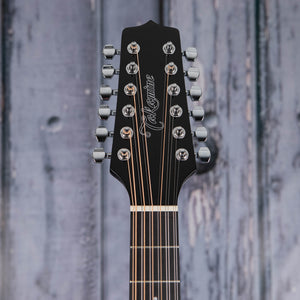 Takamine GD30CE-12 Dreadnought Acoustic/Electric Guitar, Black, front headstock