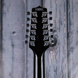 Takamine GD30CE-12 Dreadnought Acoustic/Electric Guitar, Black, back headstock