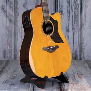 Yamaha A1R Dreadnought Acoustic/Electric Guitar, Vintage Natural, angle