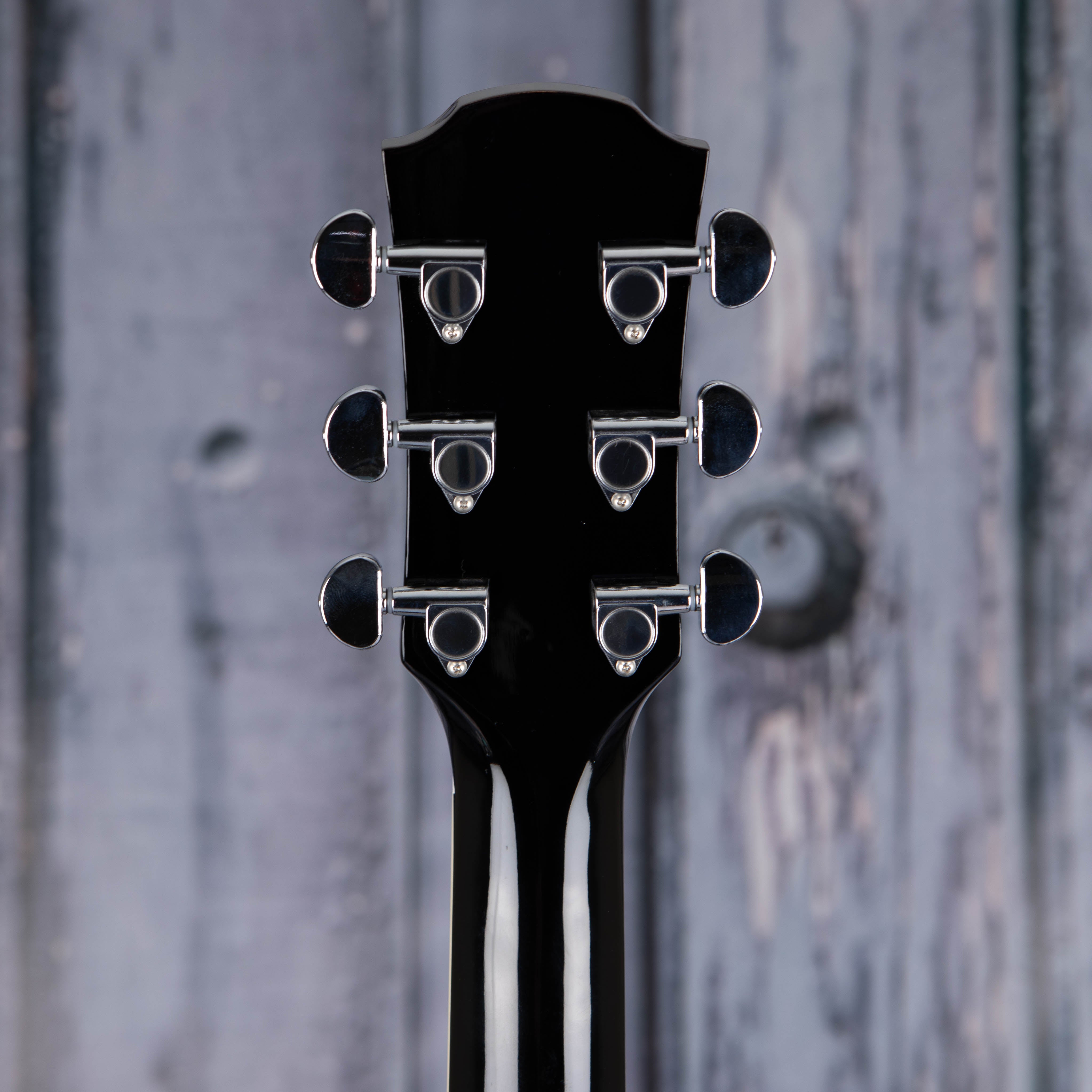 Yamaha CPX600 Medium Jumbo Cutaway Acoustic/Electric Guitar, Black, back headstock