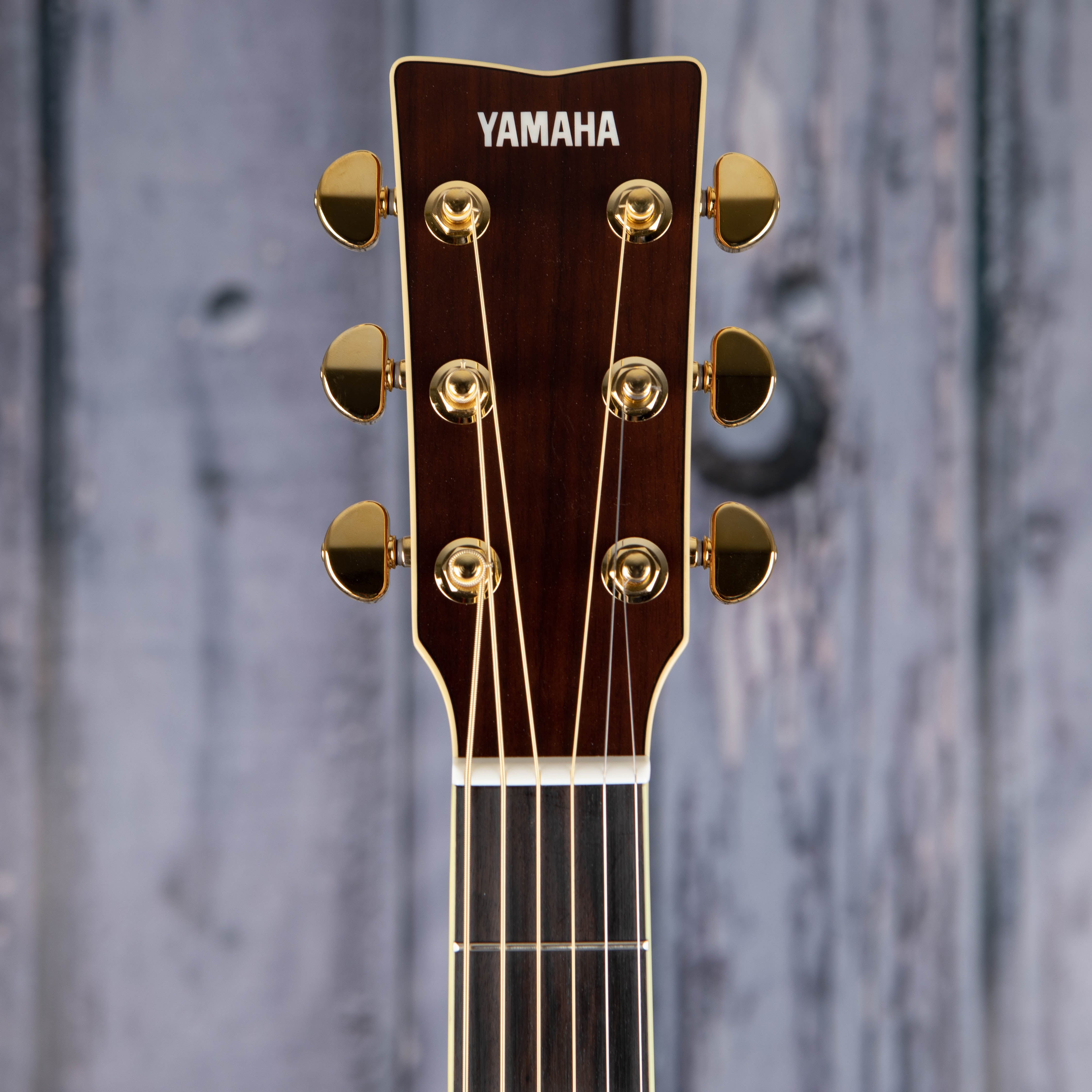 Yamaha LS-TA TransAcoustic Acoustic/Electric Guitar, Brown Sunburst, front headstock